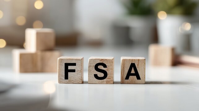 Wooden blocks spelling fsa letters