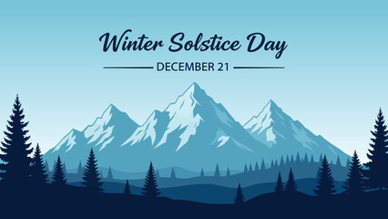 Winter solstice day december twenty first mountain landscape