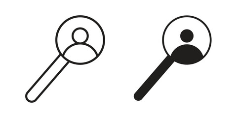 Hiring icons silhouette vector flat illustration design. Stroke line icons