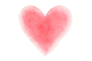 Fototapeta premium Pink watercolor heart symbol love romance illustration