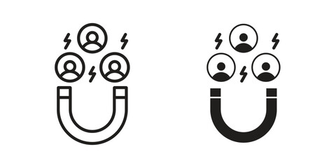 Lead generation icons silhouette vector flat illustration design. Stroke line icons