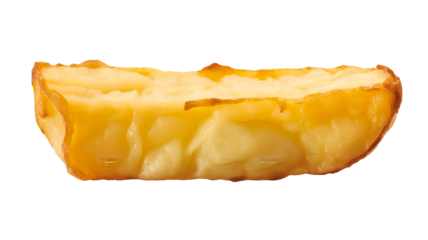 A delicious slice of golden brown baked apple pie with flaky crust isolated on transparent background