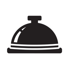 Fototapeta premium Food cover cloche for restaurant and catering service, black silhouette icon
