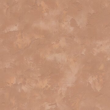 Earthy terracotta plaster wall texture. Rough, stucco background in warm reddish-brown color with subtle relief and rustic, Mediterranean-style uneven finish.