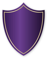 Metallic Purple Shield Emblem with Gold Trim