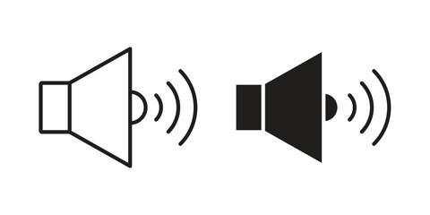 Volume icons silhouette vector flat illustration design. Stroke line icons