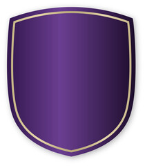 Metallic Purple Shield Emblem with Gold Trim