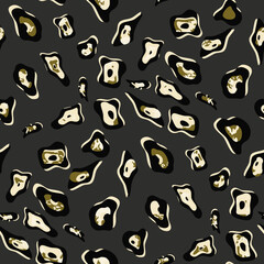Full seamless leopard cheetah animal skin pattern. Anthracite gray textile fabric printing. Suitable design for fashion use.