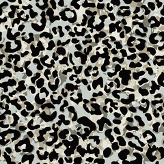 Full seamless leopard cheetah animal skin pattern. Gray ornament design for women textile fabric printing. Suitable for trendy fashion use.