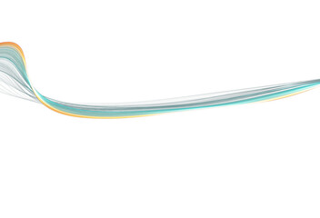 Abstract Flowing Blue and Orange Lines Illustrating Dynamic Movement on White Background.