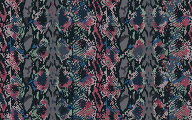 Full Seamless Snake Animal Skin Pattern Vector. Snake leather design for textile fabric print. Red gray texture for bag, shoes, tight, dress and fabric printing.
