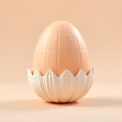Minimal Ceramic Egg Sculpture in Soft Pastel Tones