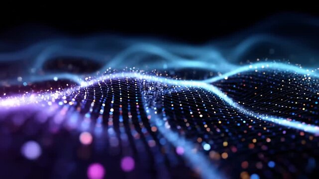 Dynamic quantum computing background, Dynamic quantum computing background with futuristic energy patterns and advanced digital elements