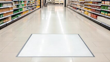 Floor decal in store aisle mockup retail mockup signage mockup arrow mockup social mockup distance mockup safety mockup vinyl mockup marketing mockup background image