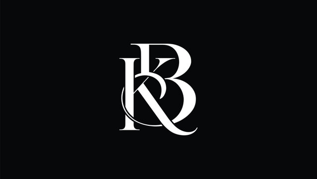 Vector KB initial letter monogram logo design. Luxury and fashion logo 