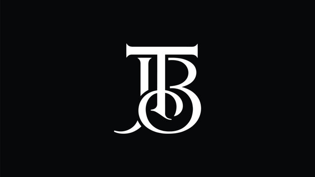 Vector JTB initial letter monogram logo design. Luxury and fashion logo