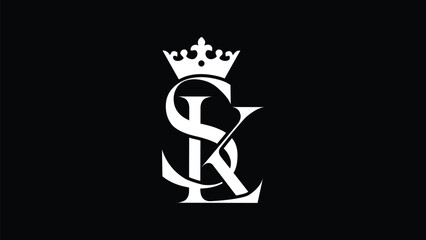 Vector SKL initial letter monogram logo design. Luxury and fashion logo 