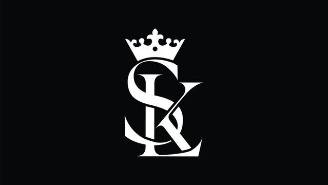 Vector SKL initial letter monogram logo design. Luxury and fashion logo 
