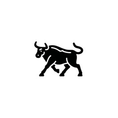 Fototapeta premium Black bull icon on white background symbolizing power and strength