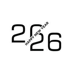 Happy New Year 2026 logo design vector. Typography text number New Year 2026 design graphics vector templates icon