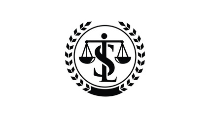 Vector SL law initial monogram logo design. 