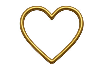 Gold heart frame with transparent background