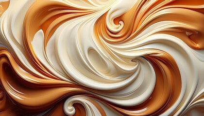 swirled white and caramel cream pattern