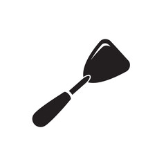 Minimalist black spatula icon a simple flat design vector graphic ideal for kitchen apps cooking websites and culinary branding