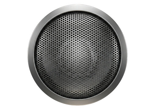 Oval metal speaker grille isolated on transparent background