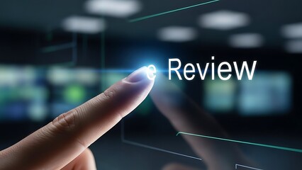 Review Feedback: Finger Touching "Review" on Digital Interface for Evaluation and Assessment