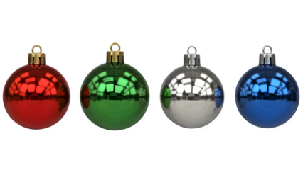 christmas balls on white transparent background Png file