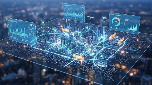 Smart City Insights: Visualizing Urban Data and Connectivity with an Augmented Overlay - Powered by Adobe