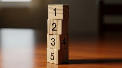 Wooden Number Blocks: A Stack of Educational Cubes for Counting & Learning Fundamentals