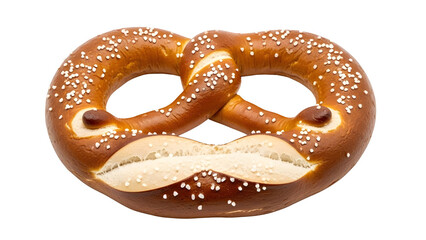 Freshly Baked Salted Pretzel Product Shot Isolated on White Background