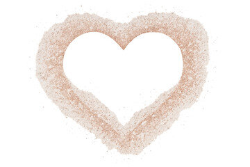 Fototapeta premium Rose gold glitter heart frame on transparent background