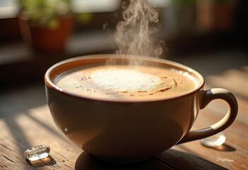 Wide Bowl Cup of Creamy Cafe au Lait Rich Coffee Morning Ritual Warmth Comfort Beverage