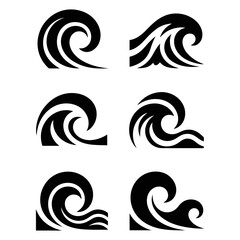 Fototapeta premium set of sea wave icons