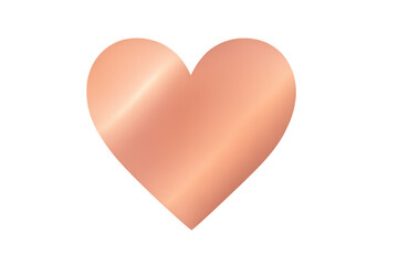 Fototapeta premium Rose gold metallic heart gradient on transparent background