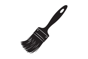 Black silhouette of a paintbrush with bristles
