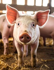 Piglet in barn