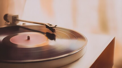 Cozy watercolor vinyl record illustration a warm nostalgic musical scene evokes peaceful moments