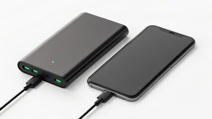 Portable power bank charging mockup device mockup usb mockup cable mockup battery mockup phone mockup travel mockup compact mockup tech mockup background image