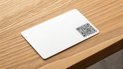 QR code card on wooden surface mockup signage mockup payment mockup menu mockup business mockup scan mockup retail mockup simple mockup brand mockup background image