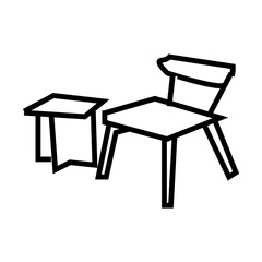 table and chairs wooden for furniture vector