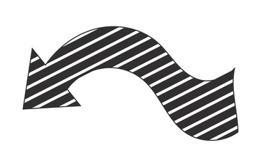 Simple doodle-style arrow drawn with a rough hand-sketched look, isolated on transparent background. Minimal vector illustration suitable for design, navigation, and infographic elements