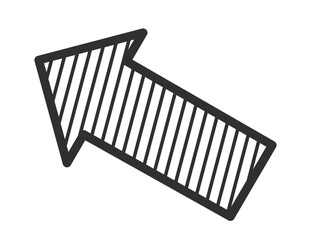 Simple doodle-style arrow drawn with a rough hand-sketched look, isolated on transparent background. Minimal vector illustration suitable for design, navigation, and infographic elements