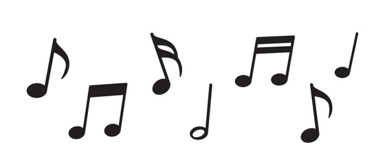 Composition of musical notes arranged, isolated on transparent background, vector illustration. Suitable for music design, education, icons, and creative graphic projects