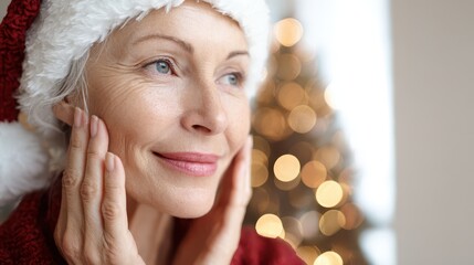 Happy woman enjoying winter cheer