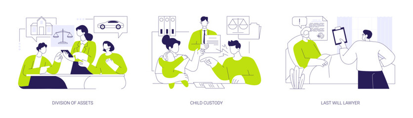 Legal services isolated cartoon vector illustrations se