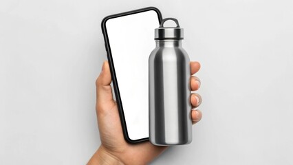 Reusable aluminum water bottle mockup drinkware mockup logo mockup sports mockup travel mockup cap mockup eco mockup durable mockup portable mockup background image